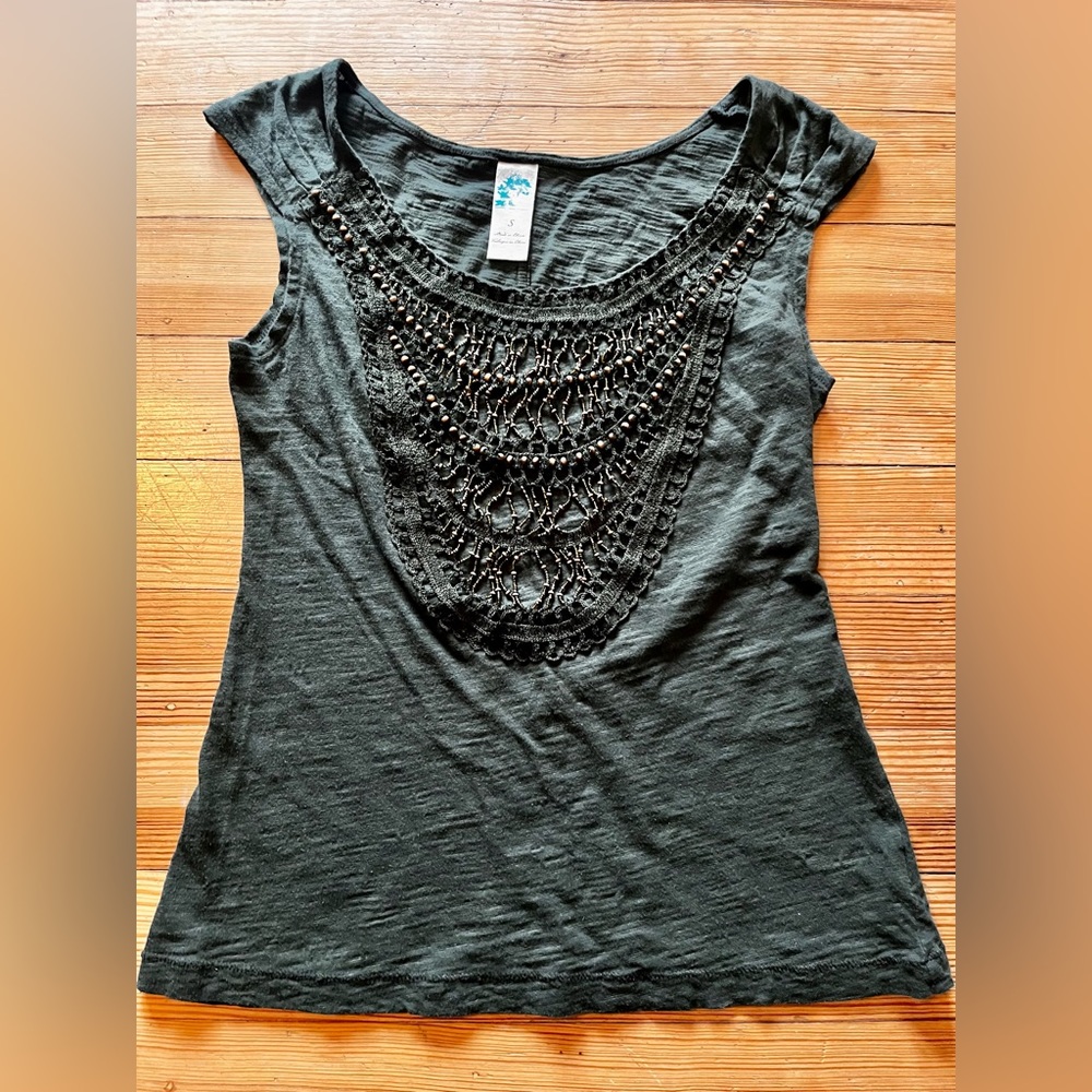 Anthropologie Beaded Tank Top